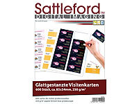 Sattleford 600 Business-Visitenkarten mit glatten Kanten, 250g/m²; Drucker-Etiketten Drucker-Etiketten 